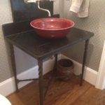 custom Omega sink pedestal hand forged from Charleston Forge Made in USA