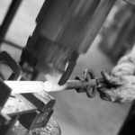 hammering forging steel table leg Made in America factory