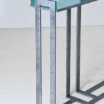 Custom watson console with fusion glass top from Charleston Forge Made in USA