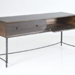 Custom console casegoods by charleston forge with wood top made in usa