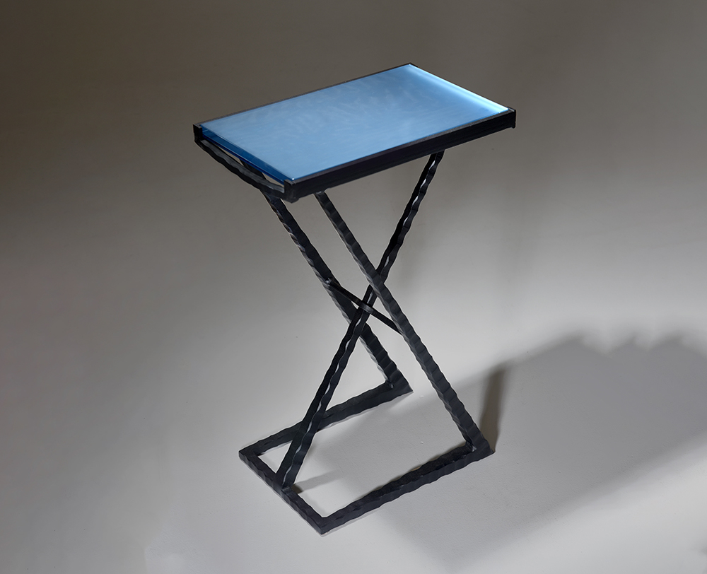 Charleston Forge Custom Metro Drink Table with Acid Etch Glass