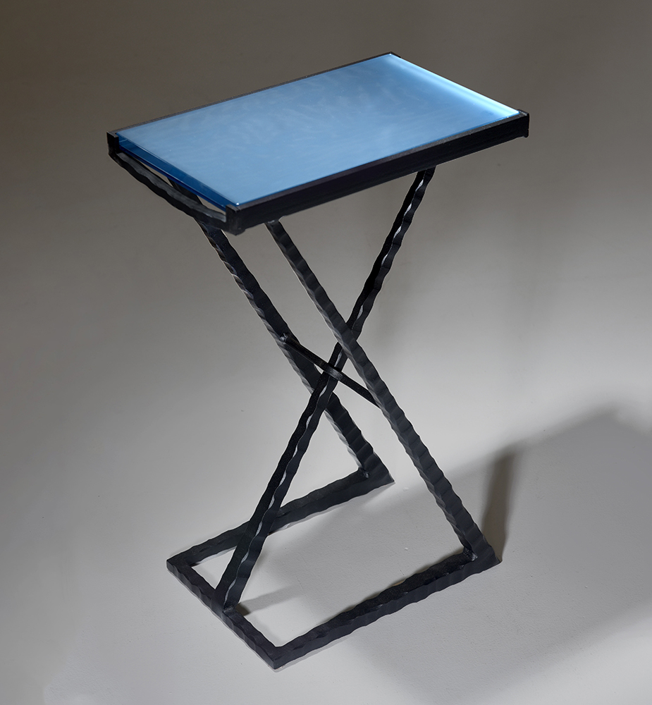 7410-83-GLAE-blue Charleston Forge Blue Acid-Etched Glass