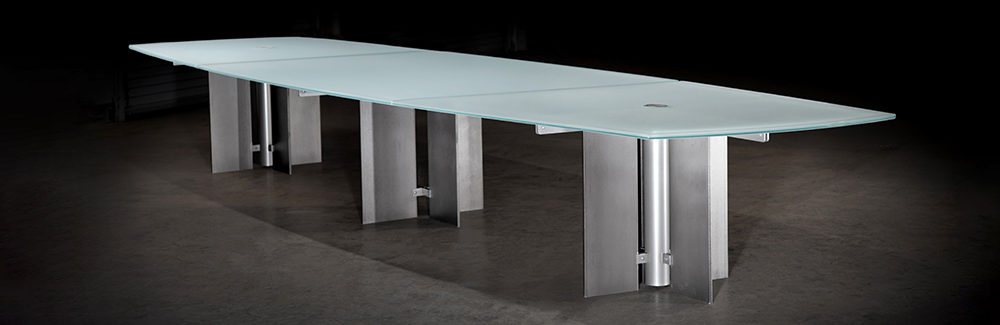 Radian Conference Table Frosted Glass