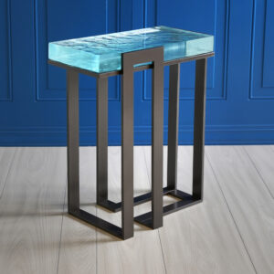 Charleston Forge American Made Custom Watson Drink Table with Fusion Glass