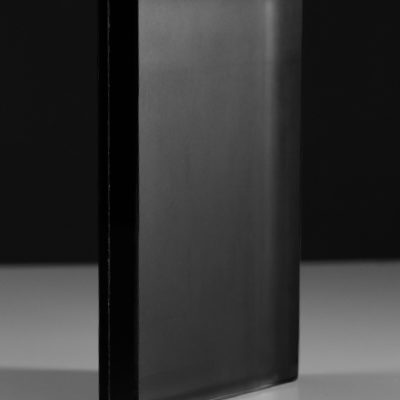 AE-Black Charleston Forge Acid-Etched Black Backpainted Glass